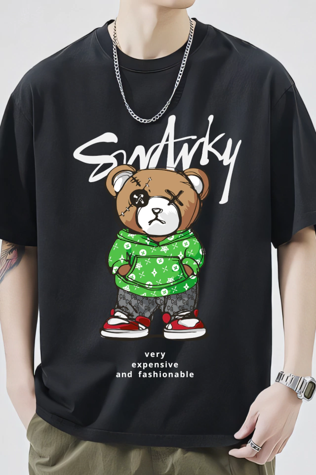 Camiseta Oversized Masculina Estampa Snanky - PDB89
