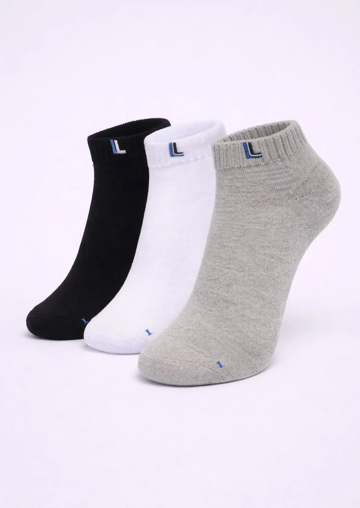Meias Masculinas Lupo Cano Curto Preto Branco Cinza